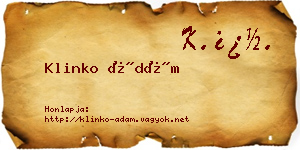 Klinko Ádám névjegykártya